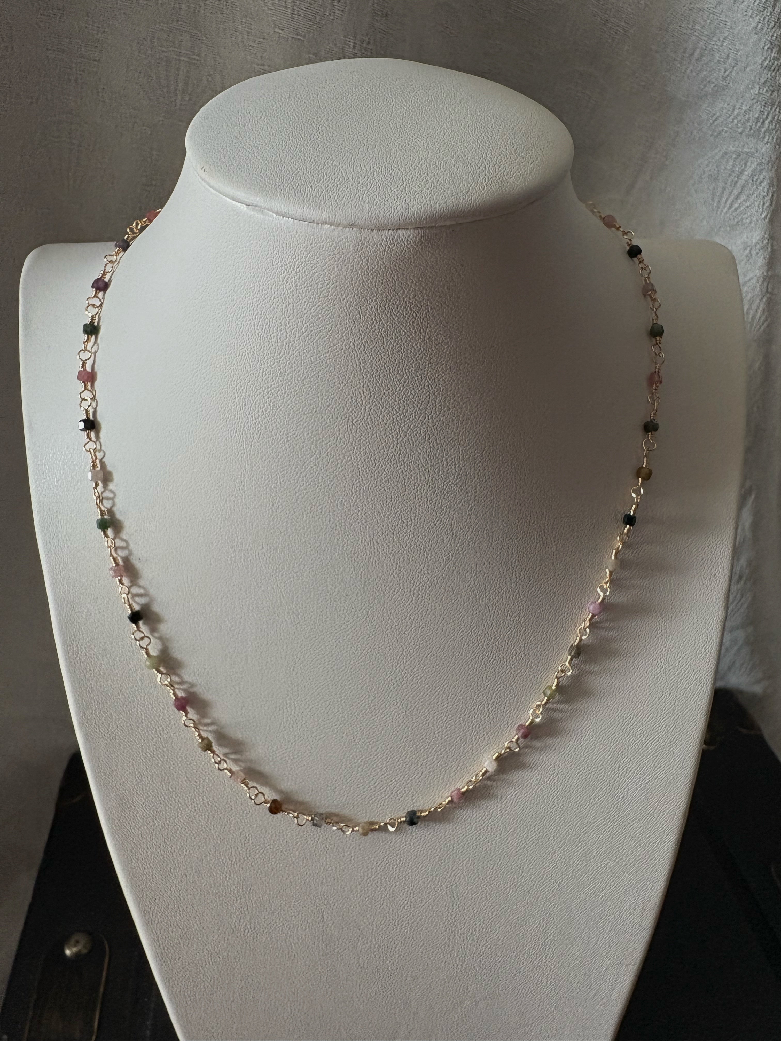 Delicate Gemstone Chain in Tourmaline
