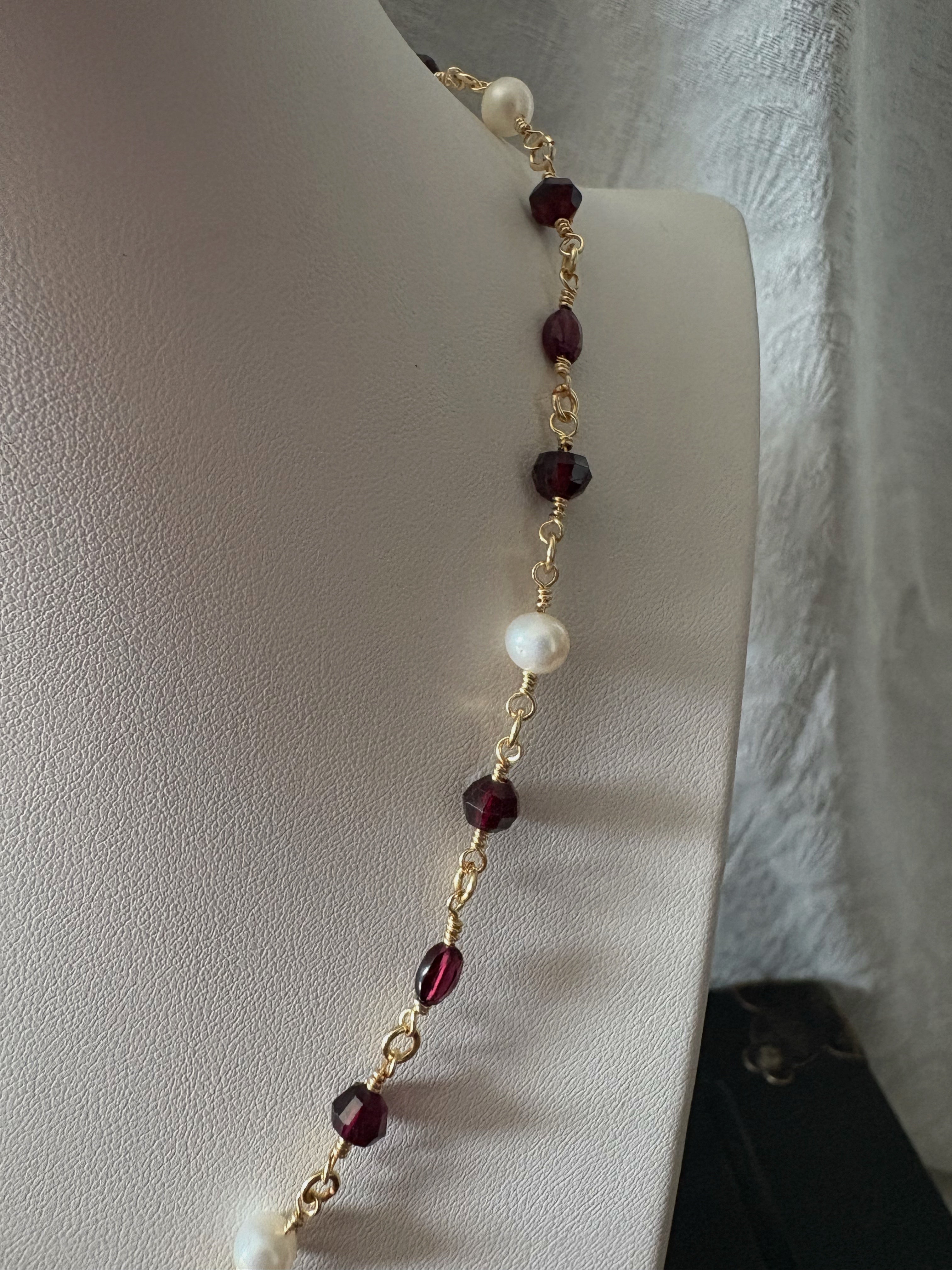 Cholene's Pearl and Garnet Necklace