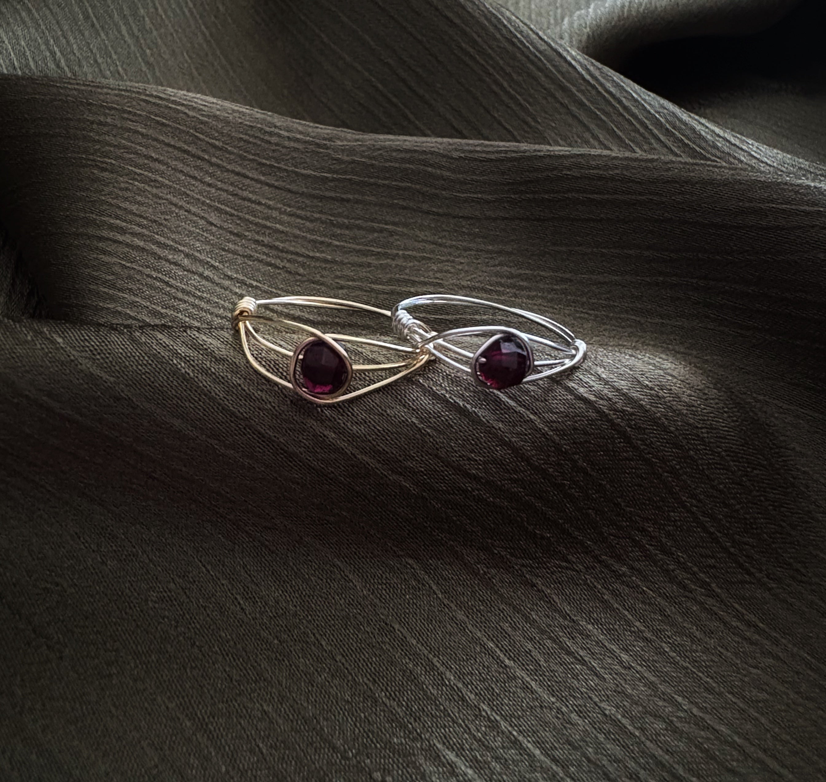 Florence Ring in Garnet