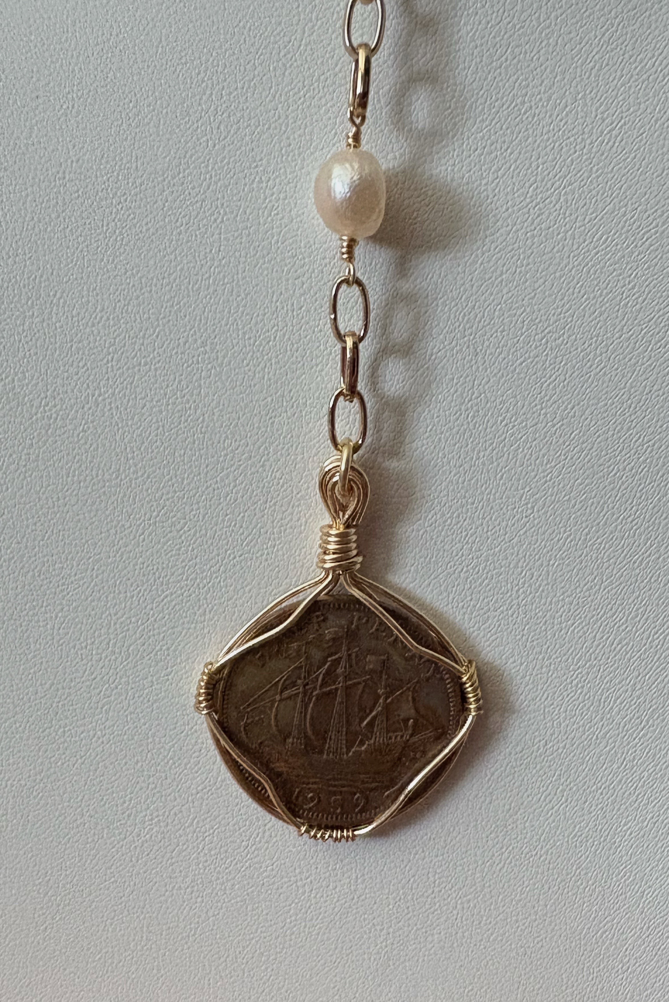 Long Lariat Coin Necklace
