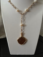 Long Lariat Coin Necklace