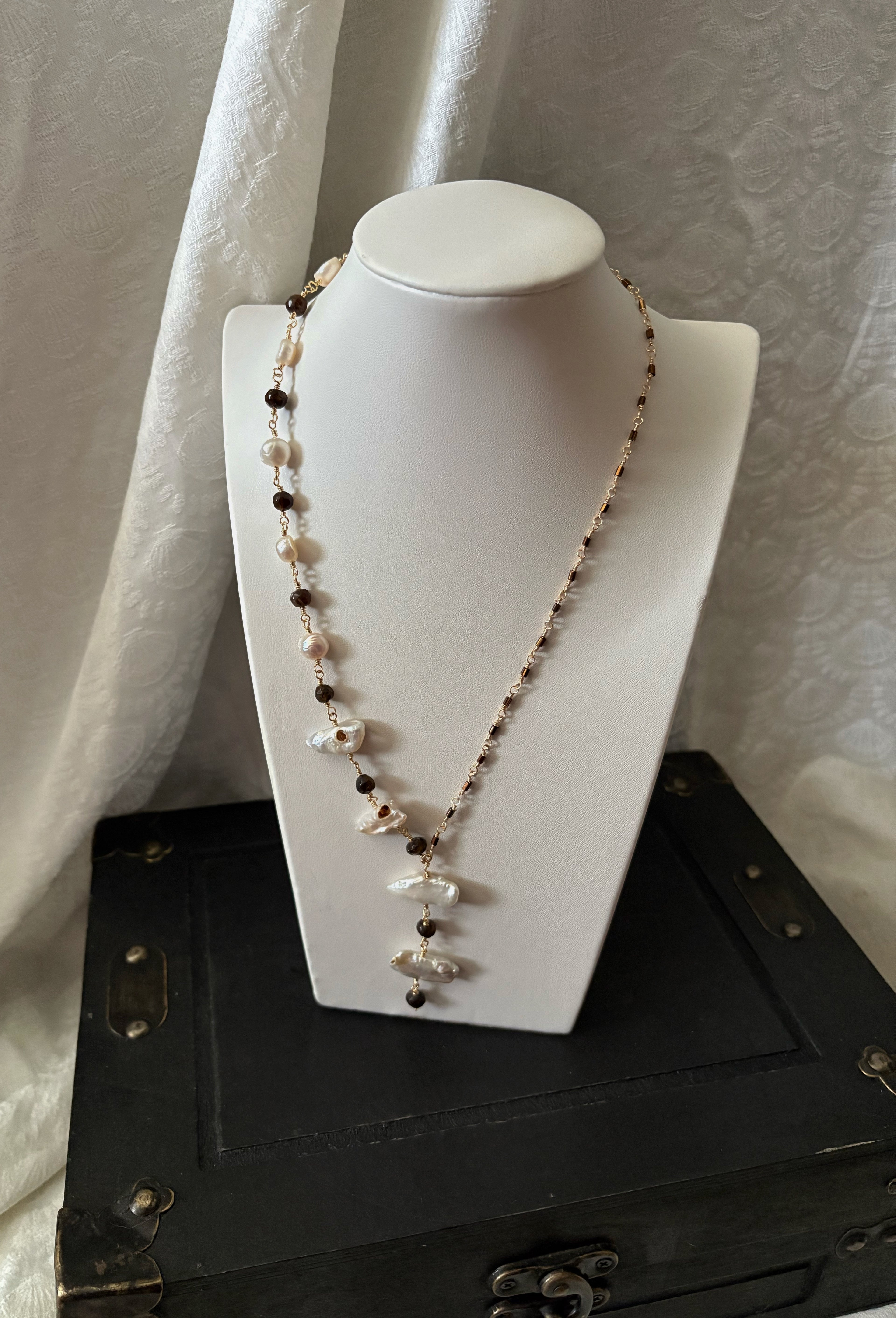 Asymmetrical Necklace with Brown Tourmaline