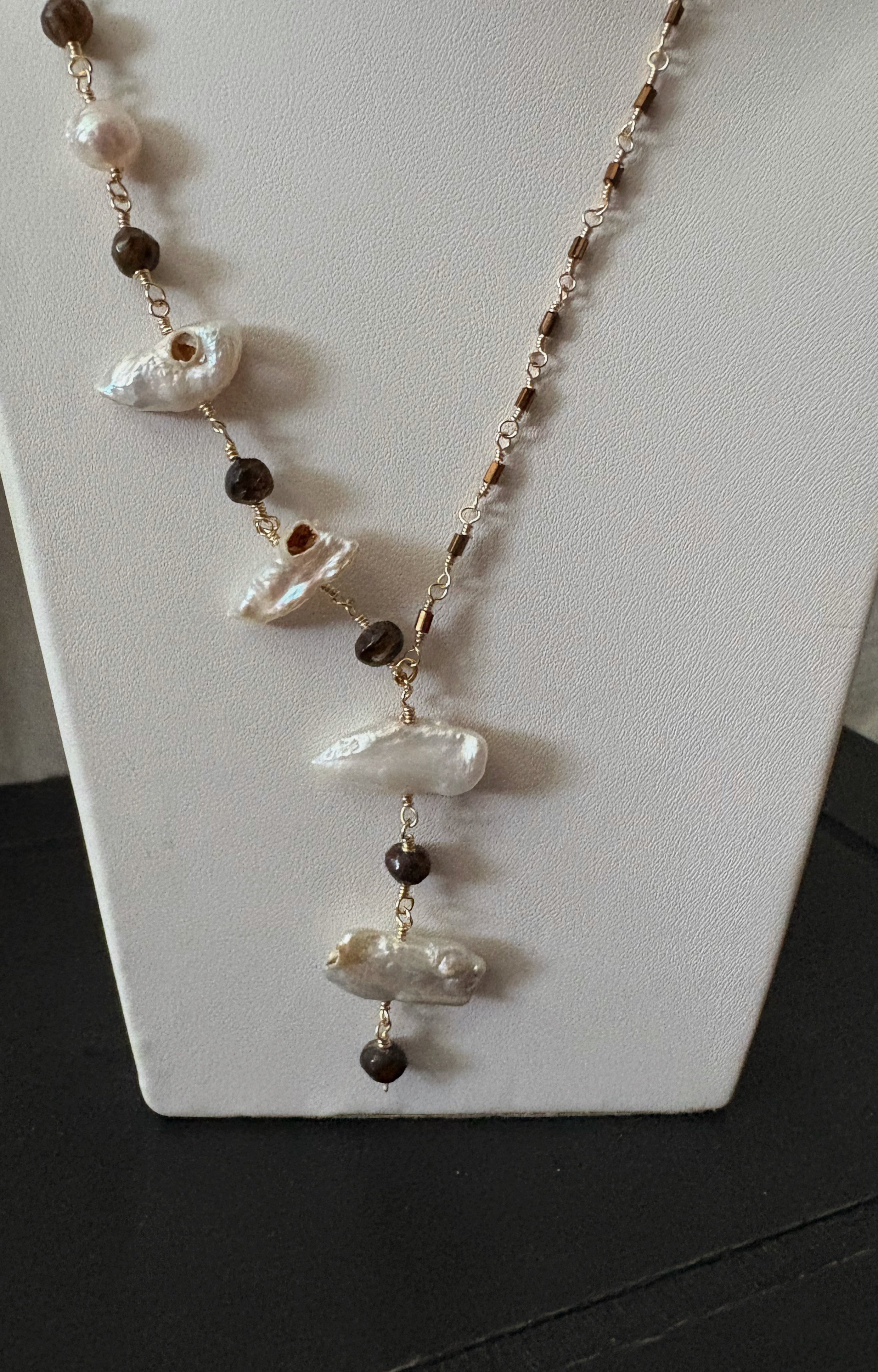 Asymmetrical Necklace with Brown Tourmaline