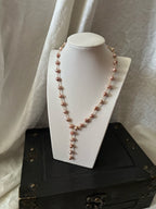 Lariat Pearl Necklace in Dusty Rose