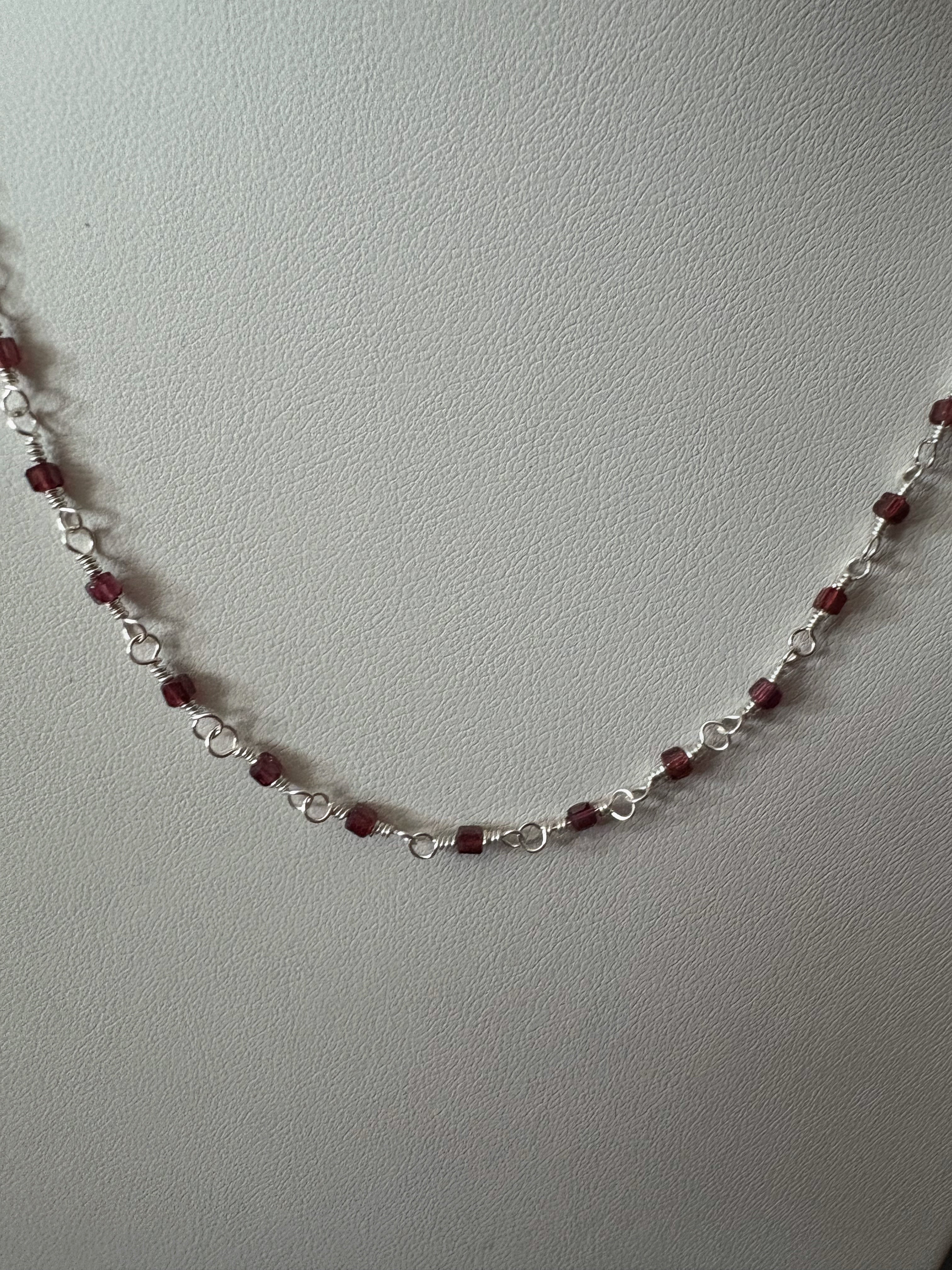 Delicate Gemstone Chain in Garnet