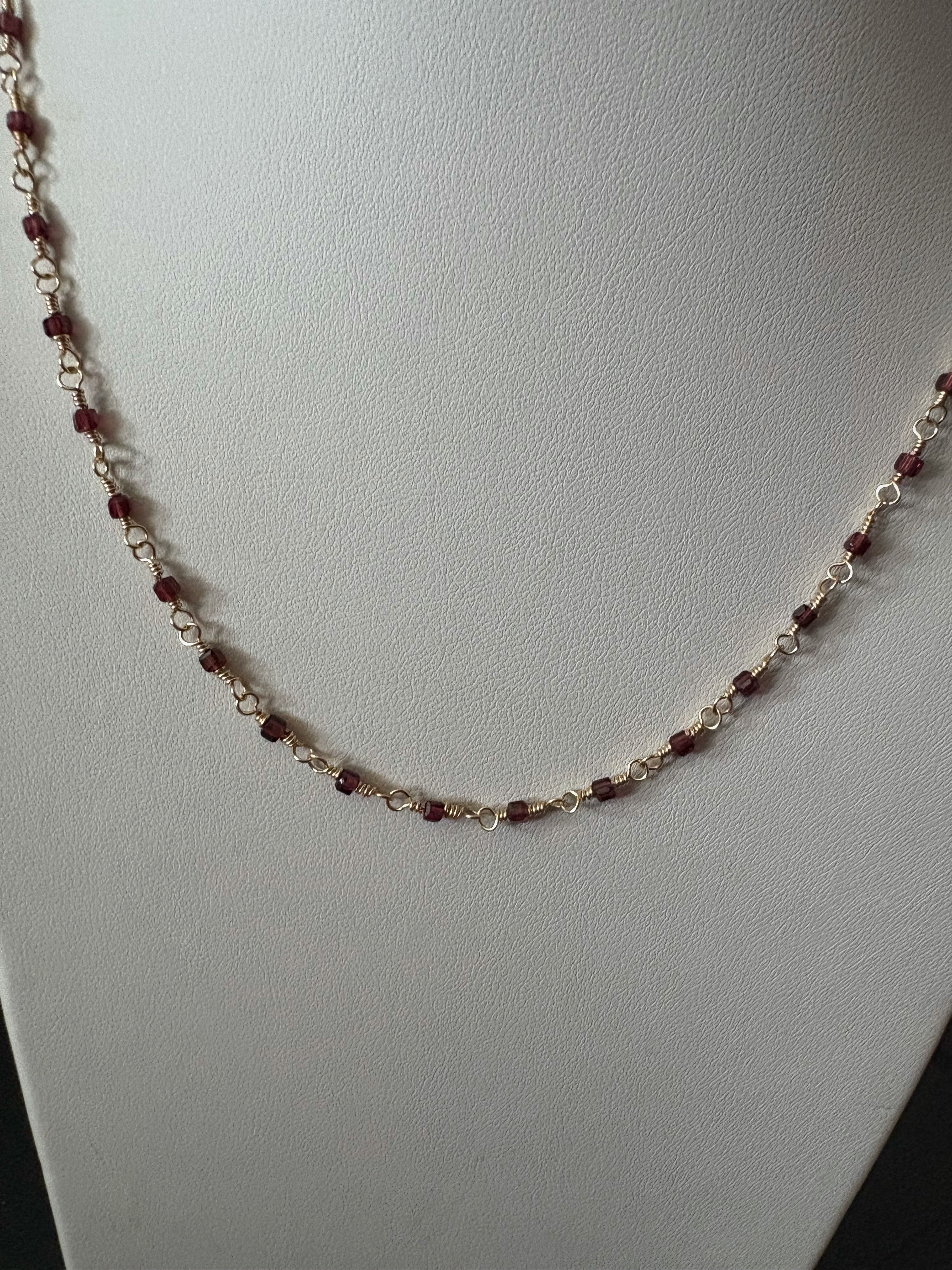 Delicate Gemstone Chain in Garnet