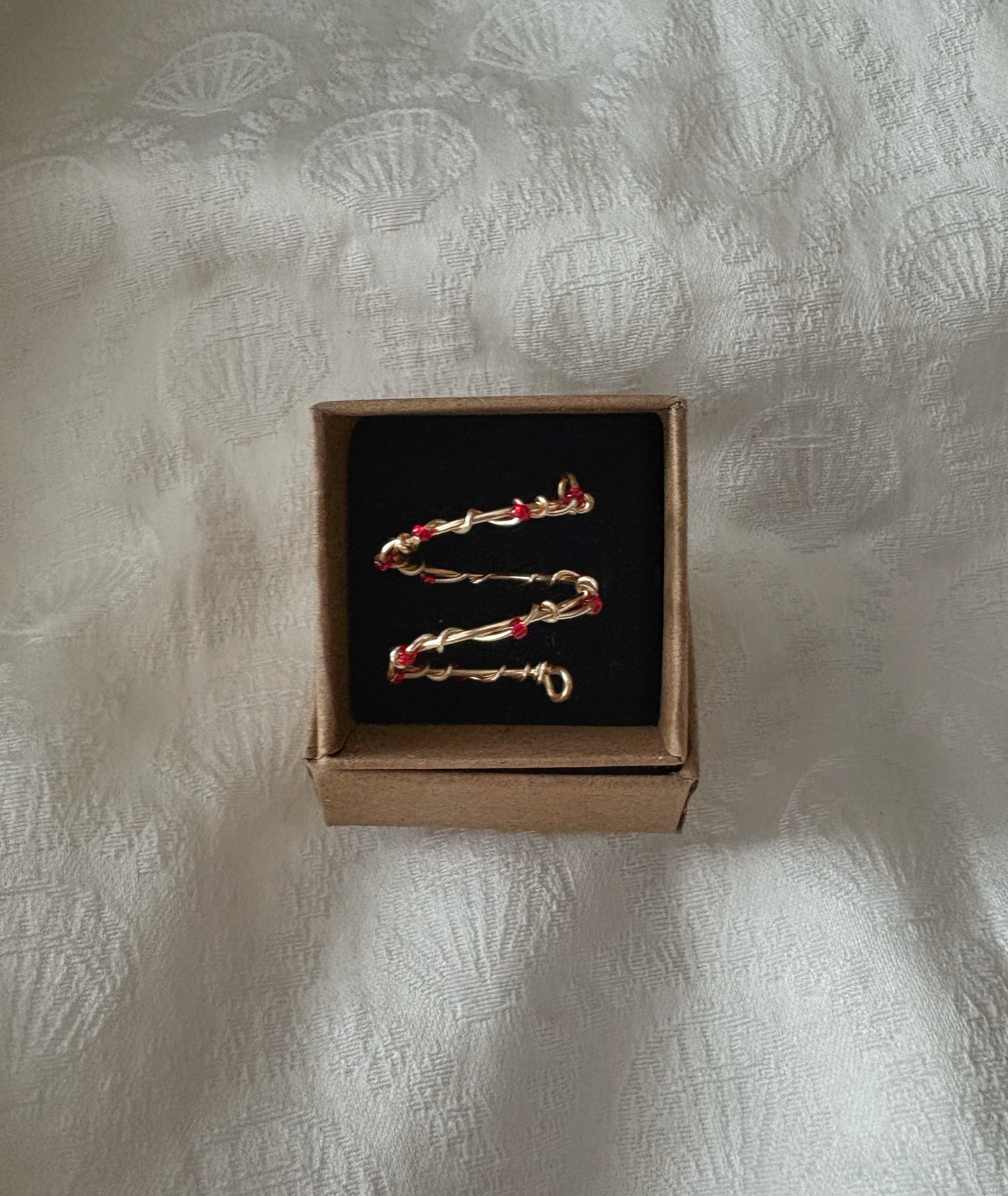 Sparkly Wrap Ring in Red